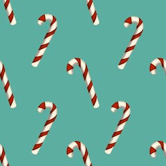 Classics Seamless Christmas Big Candy Cane Pattern