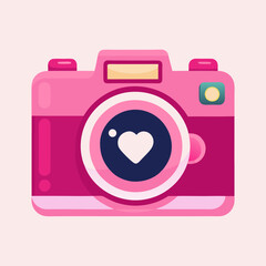 Camera icon, Valentines day related vector stock illustration