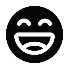 Fototapeta premium Simple Happy glyph icon. The icon can be used for websites, print templates, presentation templates, illustrations, etc 