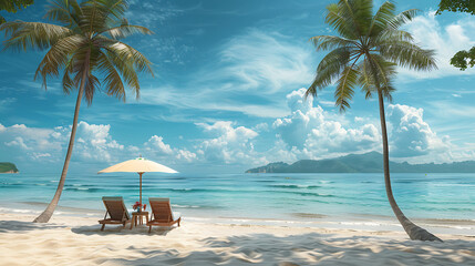 beach with palm trees