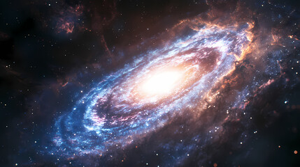 Fototapeta premium Generative AI, Realistic View of the Galactic Core and Nebula