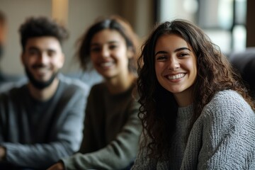 Obraz premium Virtual Group Therapy: Mental Health Team Providing Emotional Support through Technology