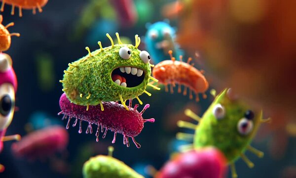 Cartoon Bacteria Illustration