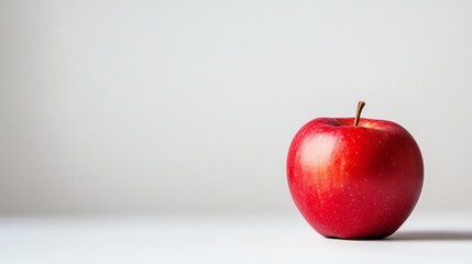 A single red apple on a white background.
