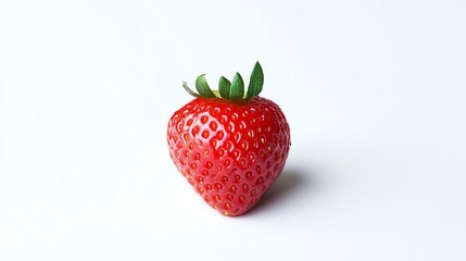 A single strawberry on a white background.