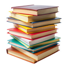 Pile of student books isolated on transparent background