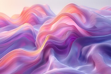 Obraz premium A vibrant abstract representation of flowing waves in soft pastel colors.