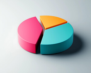 Simple pie chart icon with three segments