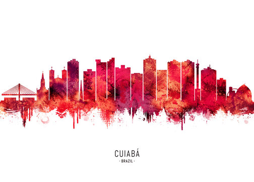 Cuiaba Brazil Skyline Red