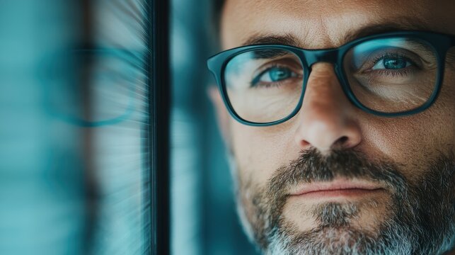 Abstract close-up of a person reflected through glass, combining motion blur and bokeh effects, evoking the themes of self-reflection and perception in an urban setting.
