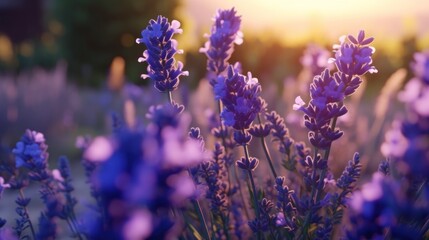 Lavender Field at Sunset