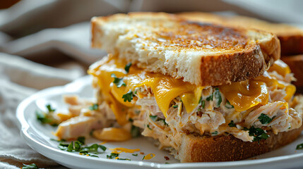 Savory Grilled Cheese Topped With Chicken Salad