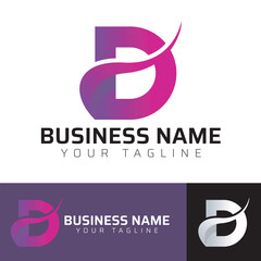 Fototapeta premium D abstract modern minimalist premium typography 3d colorful letter logo design template