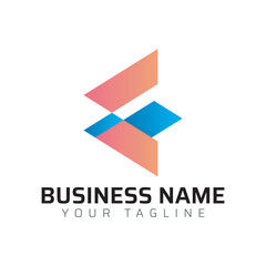 E abstract modern minimalist premium typography 3d colorful letter logo design template