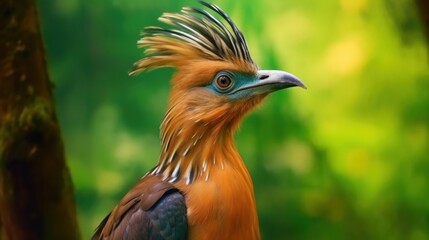Obraz premium A Striking Hoatzin Bird With Unique Feathers