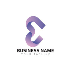 E abstract modern minimalist premium typography 3d colorful letter logo design template