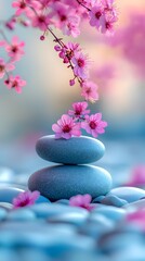 a spring welness background with relaxing colors