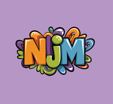 Bold, Colorful NJM Logo Design: Perfect for Modern Branding, Creative and Unique NJM Emblem