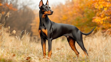 German Doberman Pinscher --ar 16:9 --style raw --v 6.1 Job ID: c5291392-02d0-4cd2-96b9-b8dd28c8b9ca