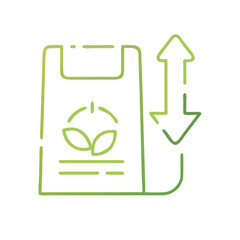 Shopping bag with an eco leaf symbol representing sustainable, eco-friendly packaging