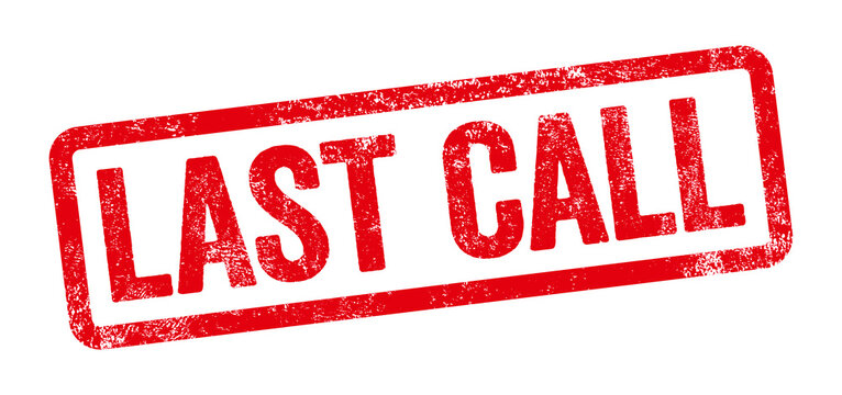 Red stamp on a white background - Last call