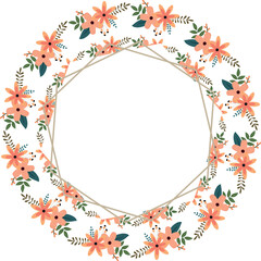 flower frame background with watercolor
