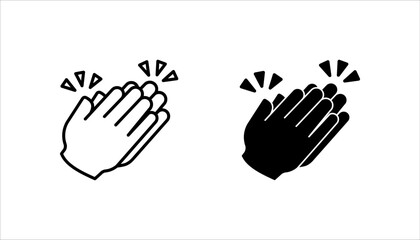 clapping icon set, vector illustration, ideal for visual celebrations, and introductions isolated on a white background.