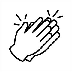 clapping icon, vector illustration, ideal for visual celebrations, and introductions isolated on a white background.