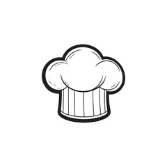 Line Art Chef Hat Icon - Simple Cooking and Restaurant Design.