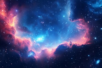 Fototapeta premium Cosmic Nebula: A Stellar Tapestry