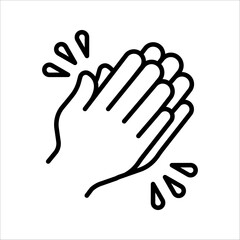 clapping icon, vector illustration, ideal for visual celebrations, and introductions isolated on a white background.