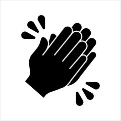 Fototapeta premium clapping icon, vector illustration, ideal for visual celebrations, and introductions isolated on a white background.