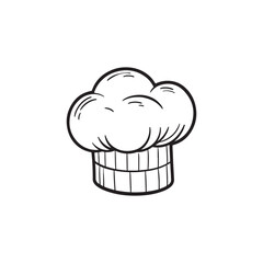 Chef Hat Icon - Linear Toque Vector Illustration.