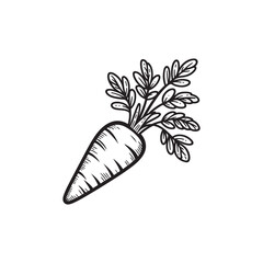 Diet Carrot Vector Icon - Simple Outline for Web Design.