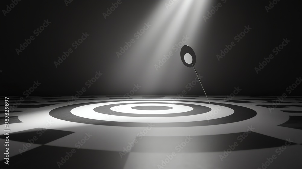 Poster a target with a dart in the bullseye.