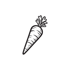 Outline Carrot Icon for Diet - Vector Design Isolated on White.