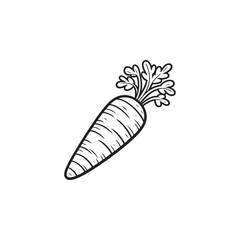 Carrot Outline Icon - Diet Themed Vector for Web Design.