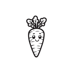 Outline Carrot Icon for Diet and Nutrition Websites.