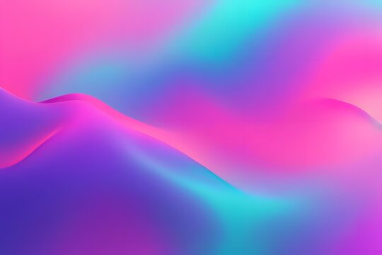 Bright and playful gradient with neon pink vibrant purple and cyan blending fluidly background, AI Generated