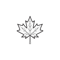 Obraz premium Modern Maple Leaf Icon - Thin Line Style for Autumn.