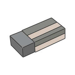 Simple eraser icon vector illustration hand drawn for school supplies, eraser icon in lineal color style