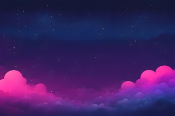 Cool night sky gradient blending dark blue violet and pops of bright pink background, AI Generated