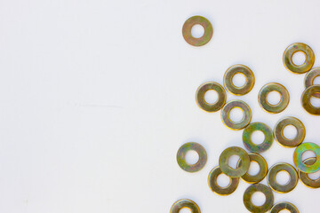 A ring made of iron. These rings are rusted, usually used in conjunction with bolts.