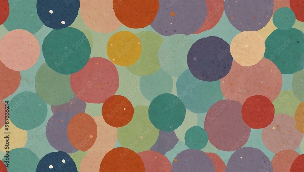 Poster an abstract pastel polka dot pattern creating a playful background.