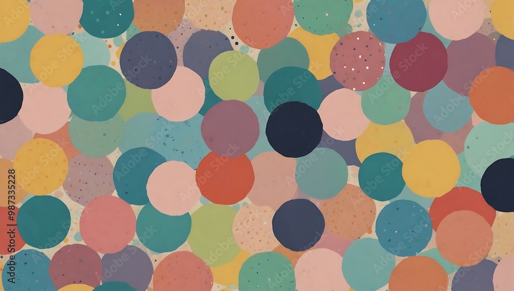 Poster an abstract pastel polka dot pattern creating a playful background.