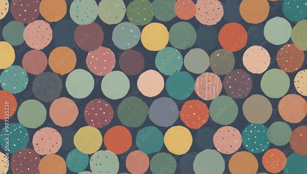 Poster an abstract pastel polka dot pattern creating a playful background.