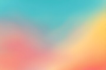 Gradient inspired by a tropical beach with bright turquoise golden yellow and coral pink background, AI Generated