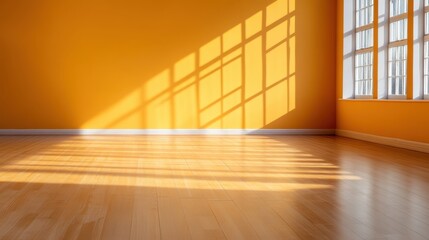 Obraz premium Warm and Inviting Room with Sunlight Shadows