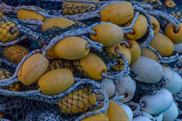 A net float ball or fishing float provides buoyancy to keep fishing nets afloat in the waters.