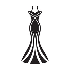 Long dress vector art on a white background